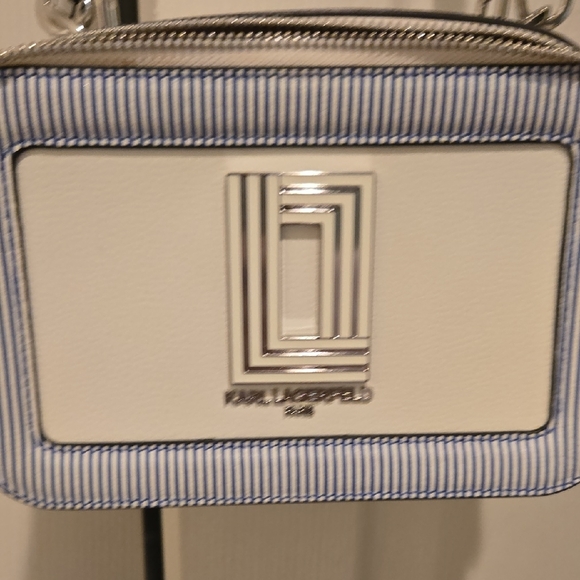 Karl Lagerfeld White and Blue Crossbody Bag Nwot - Picture 3 of 5